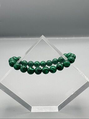 Malachite Green Beaded Stretch Bracelet